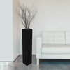 Uniquewise Tall Rectangular Wooden Modern Floor Vase, Black 30 Inch QI004183.S